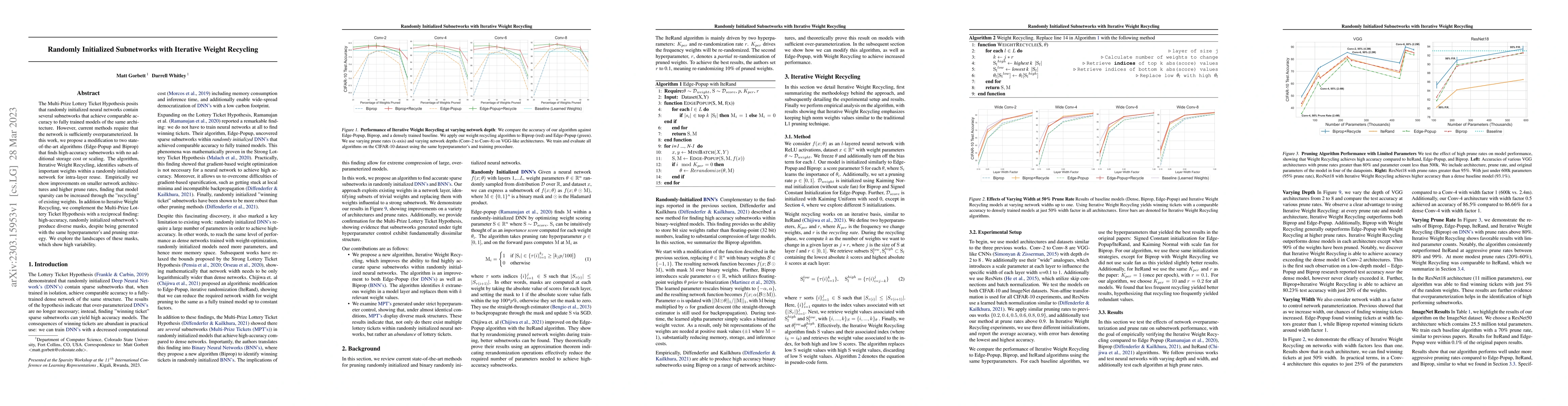 Thumbnail for Randomly Initialized Subnetworks with Iterative Weight Recycling