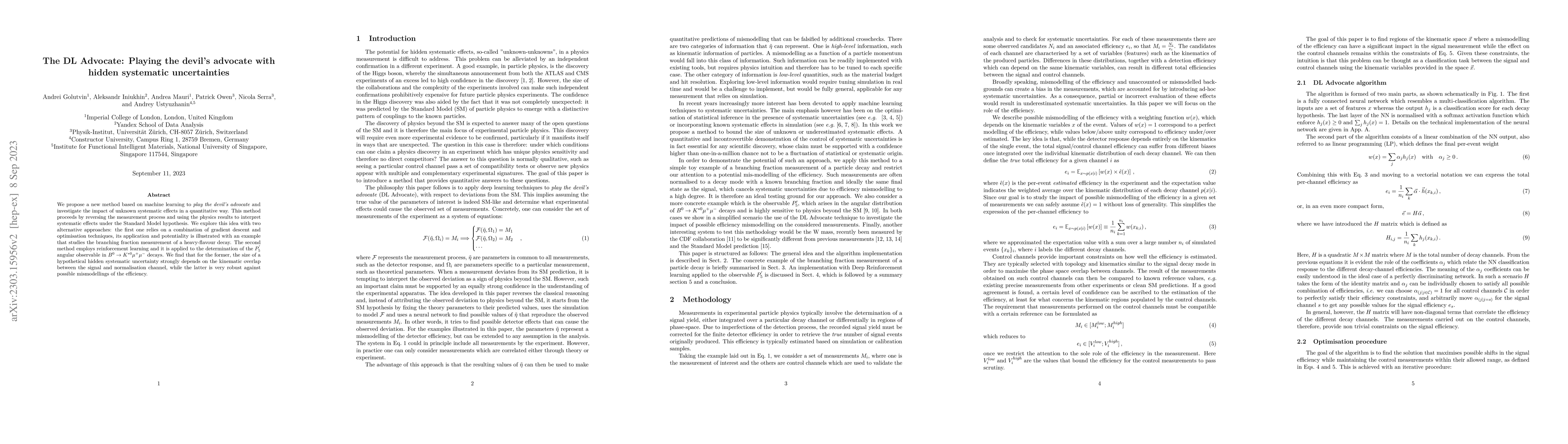Thumbnail for The DL Advocate: Playing the devil's advocate with hidden systematic
  uncertainties