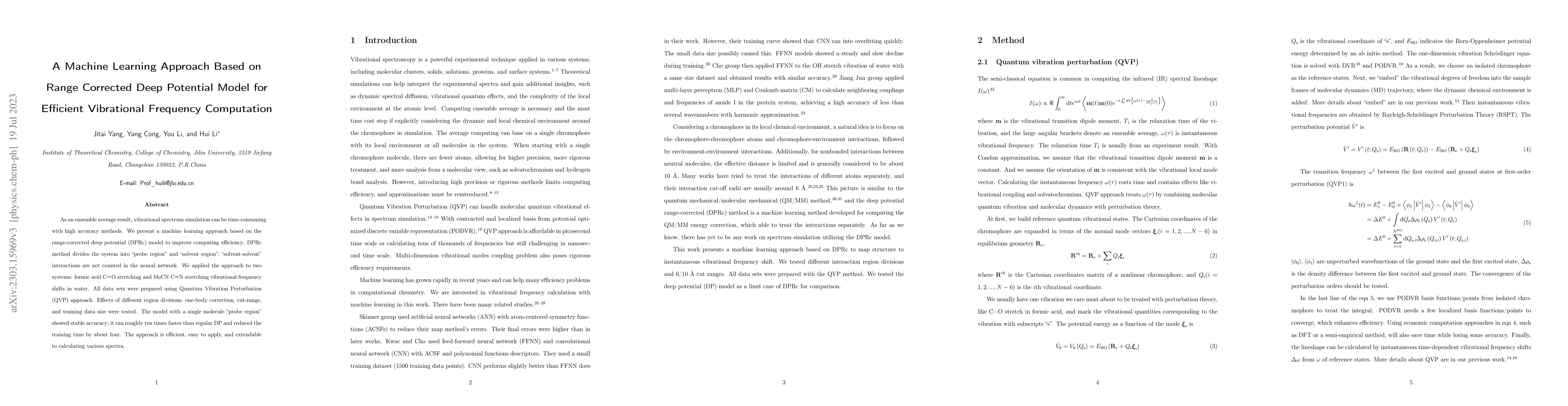 Thumbnail for A Machine Learning Approach Based on Range Corrected Deep Potential
  Model for Efficient Vibrational Frequency Computation