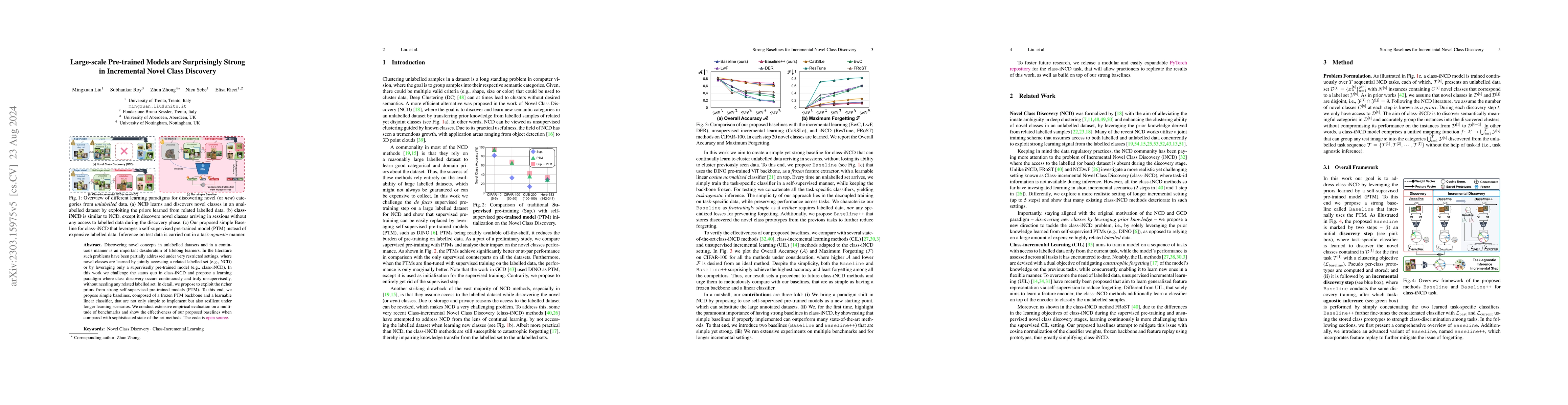 Thumbnail for Large-scale Pre-trained Models are Surprisingly Strong in Incremental
  Novel Class Discovery