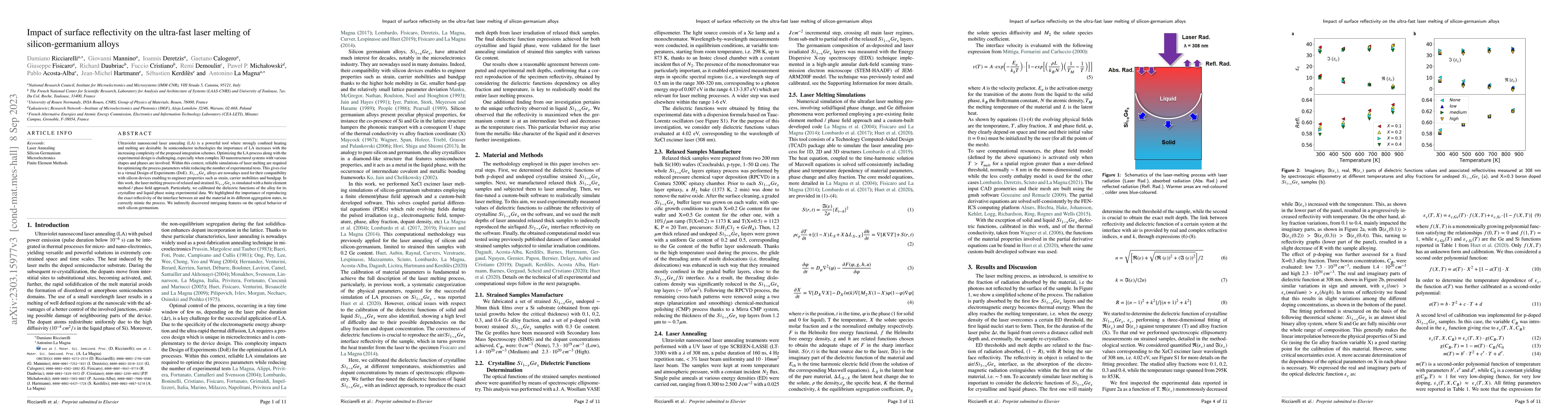 Thumbnail for Impact of surface reflectivity on the ultra-fast laser melting of
  silicon-germanium alloys