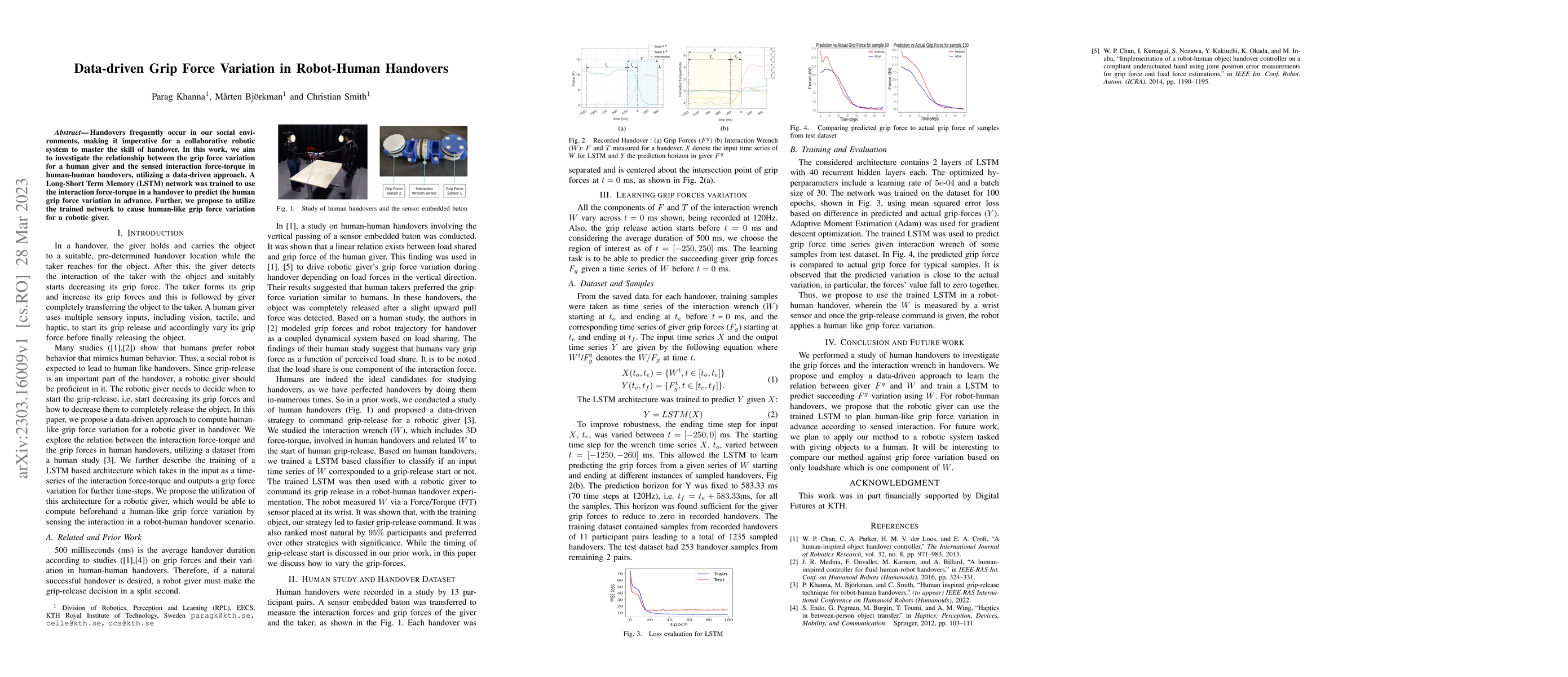 Thumbnail for Data-driven Grip Force Variation in Robot-Human Handovers