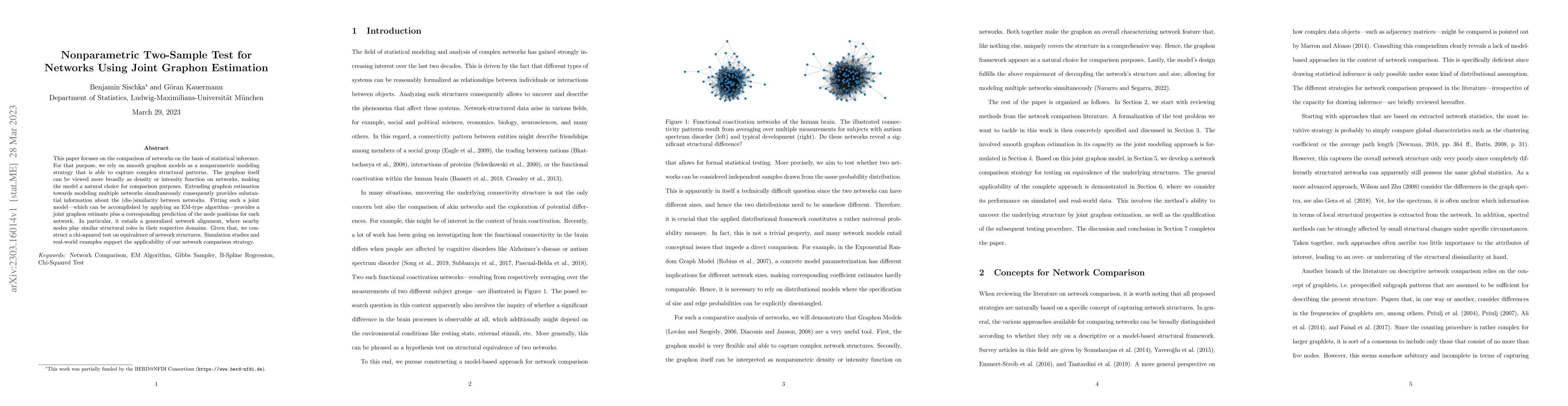 Thumbnail for Nonparametric Two-Sample Test for Networks Using Joint Graphon
  Estimation