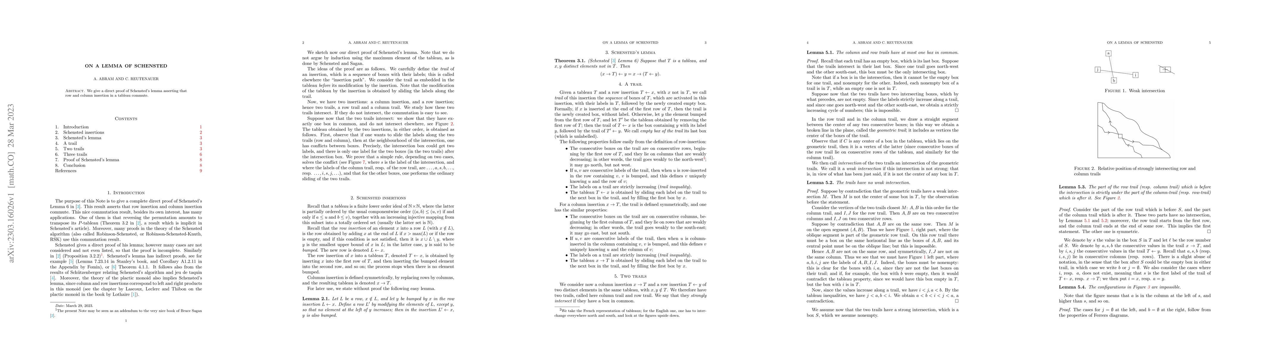 Thumbnail for On a Lemma of Schensted