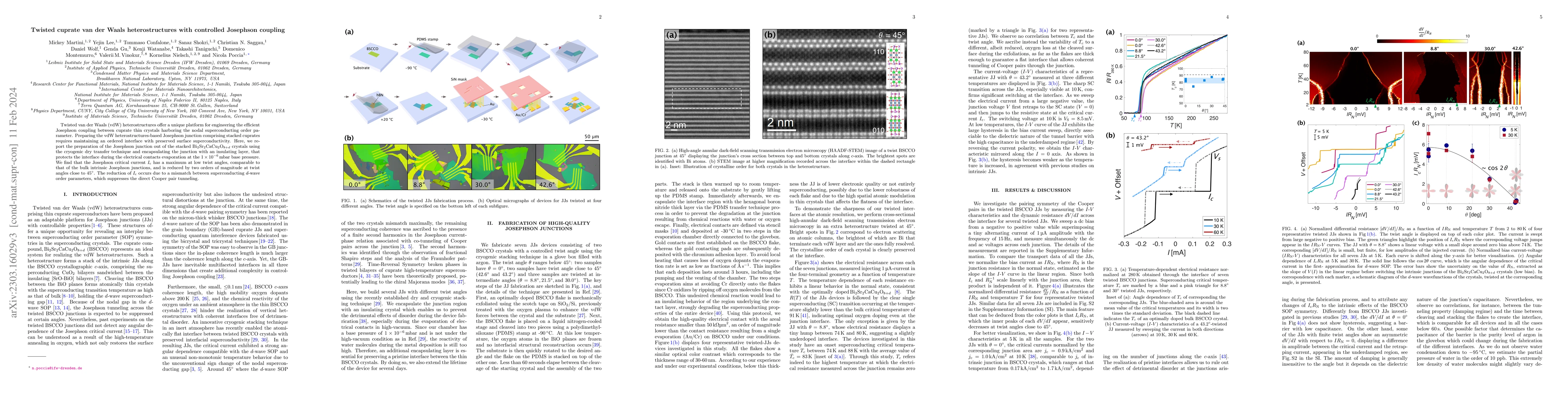 Thumbnail for Twisted cuprate van der Waals heterostructures with controlled Josephson
  coupling