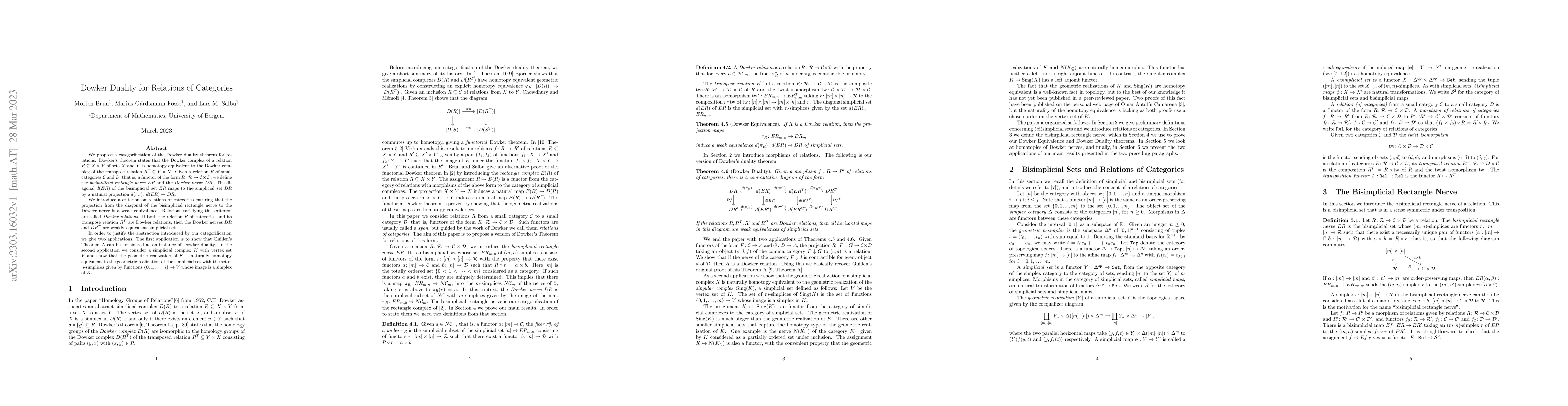 Thumbnail for Dowker Duality for Relations of Categories