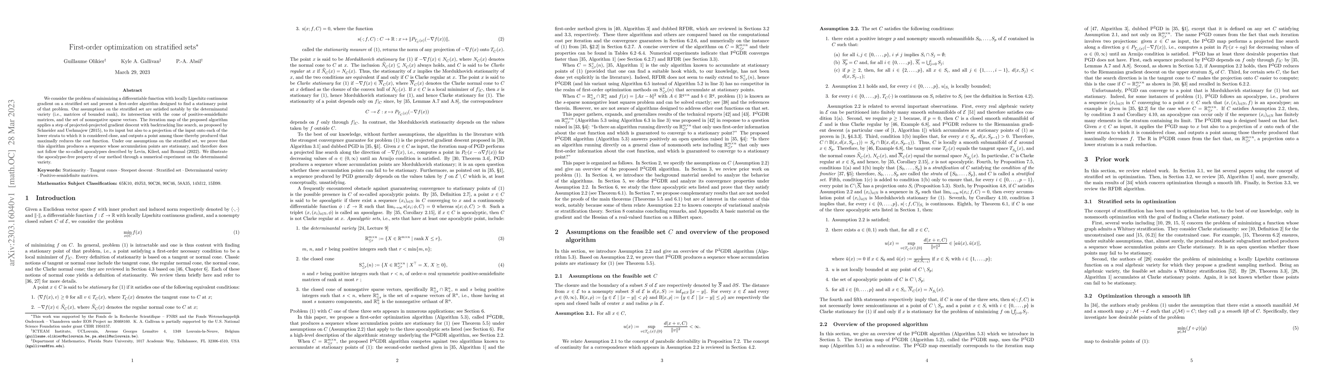 Thumbnail for First-order optimization on stratified sets