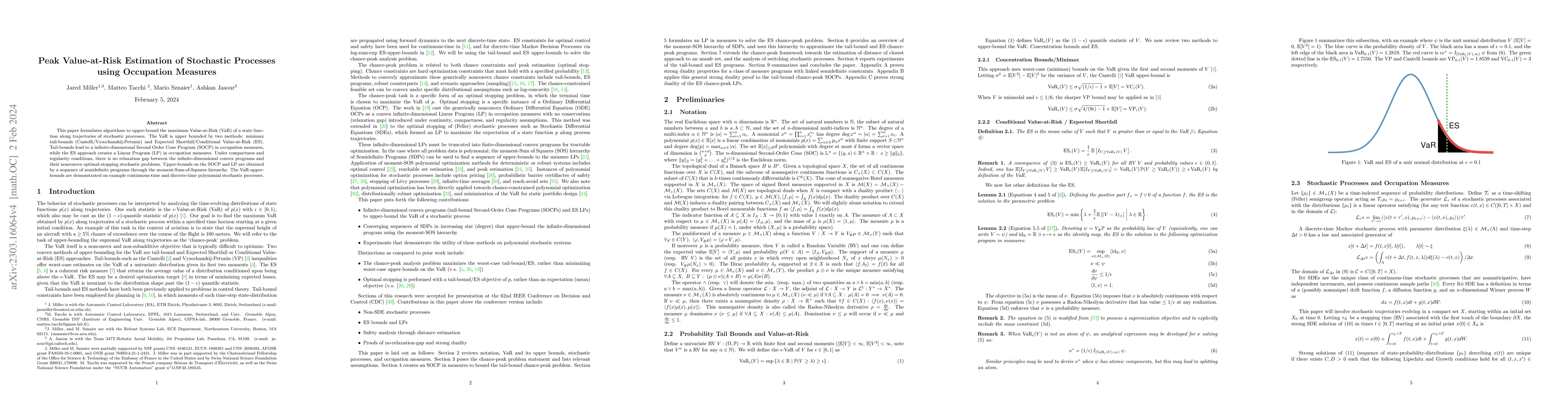 Thumbnail for Peak Value-at-Risk Estimation of Stochastic Processes using Occupation
  Measures