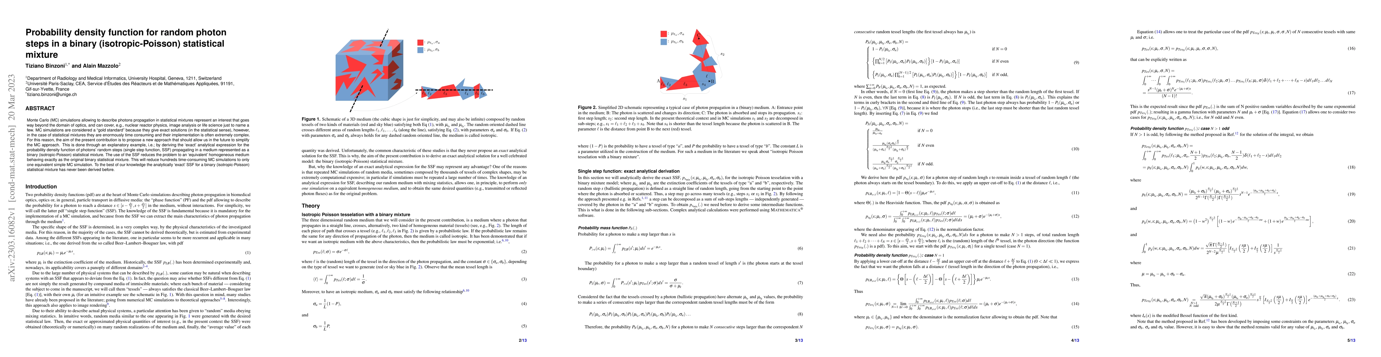 Thumbnail for Probability density function for random photon steps in a binary
  (isotropic-Poisson) statistical mixture