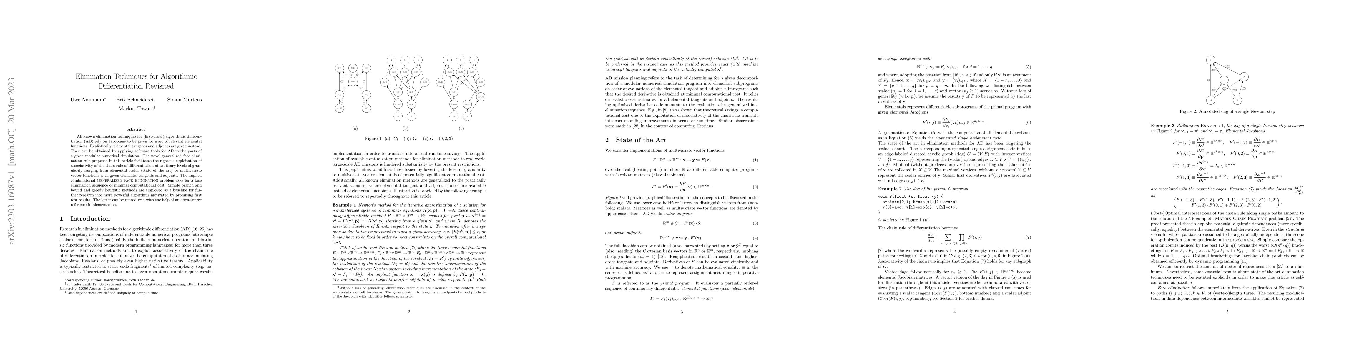 Thumbnail for Elimination Techniques for Algorithmic Differentiation Revisited
