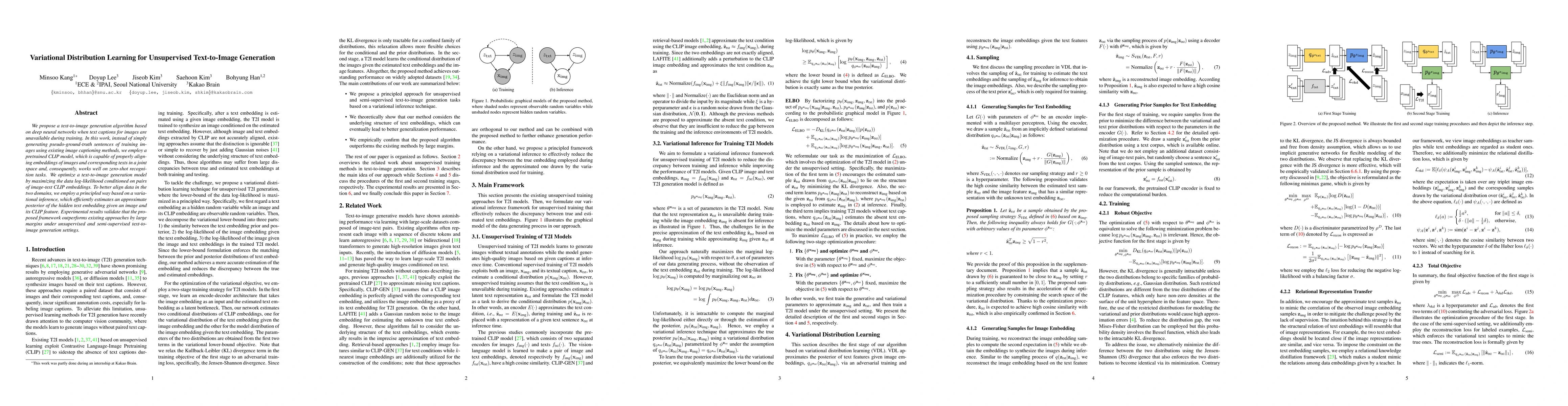 Thumbnail for Variational Distribution Learning for Unsupervised Text-to-Image
  Generation