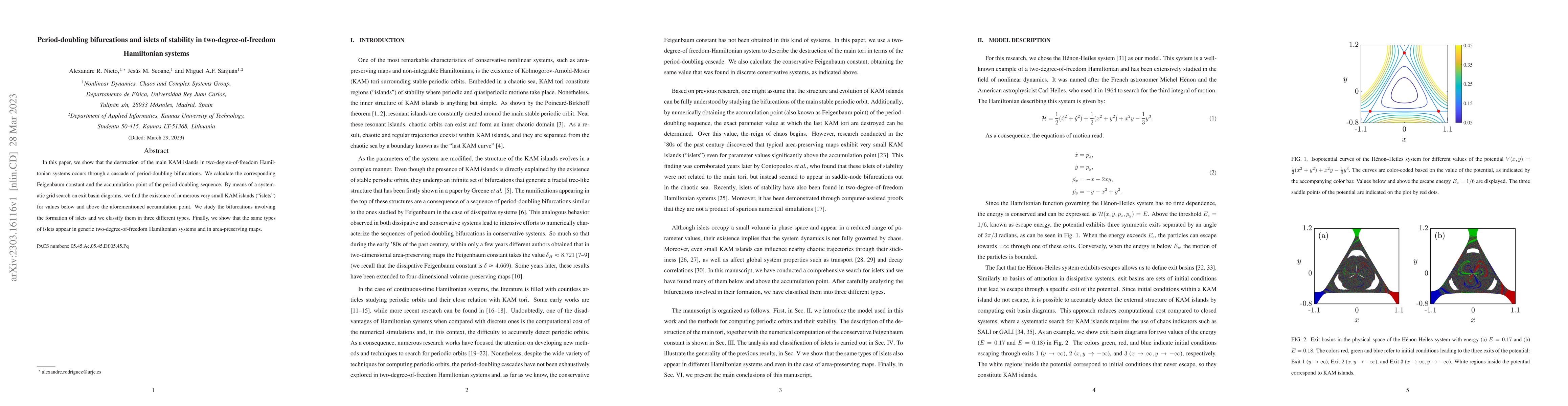 Thumbnail for Period-doubling bifurcations and islets of stability in
  two-degree-of-freedom Hamiltonian systems