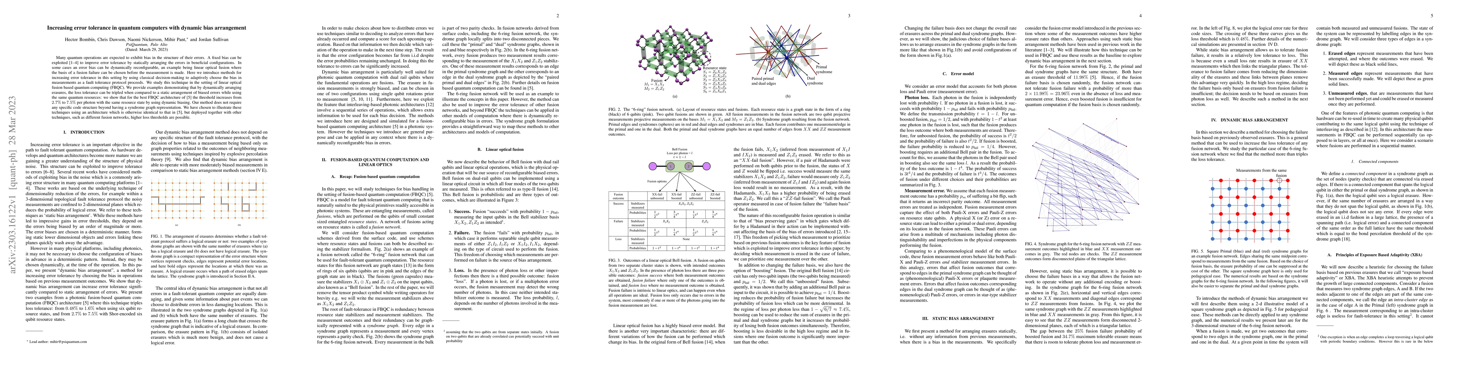 Thumbnail for Increasing error tolerance in quantum computers with dynamic bias
  arrangement