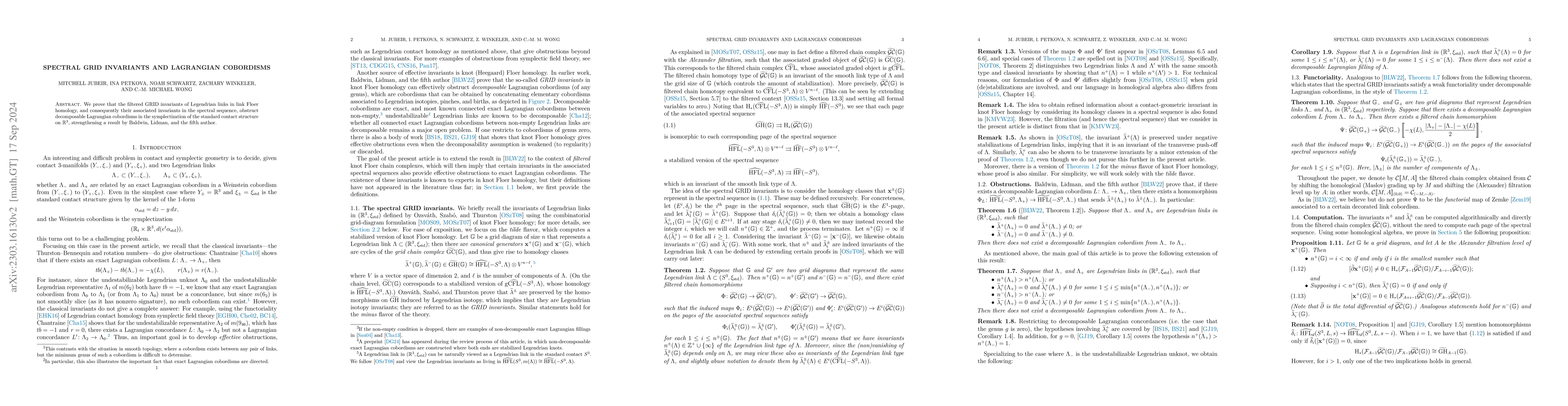 Thumbnail for Spectral GRID invariants and Lagrangian cobordisms