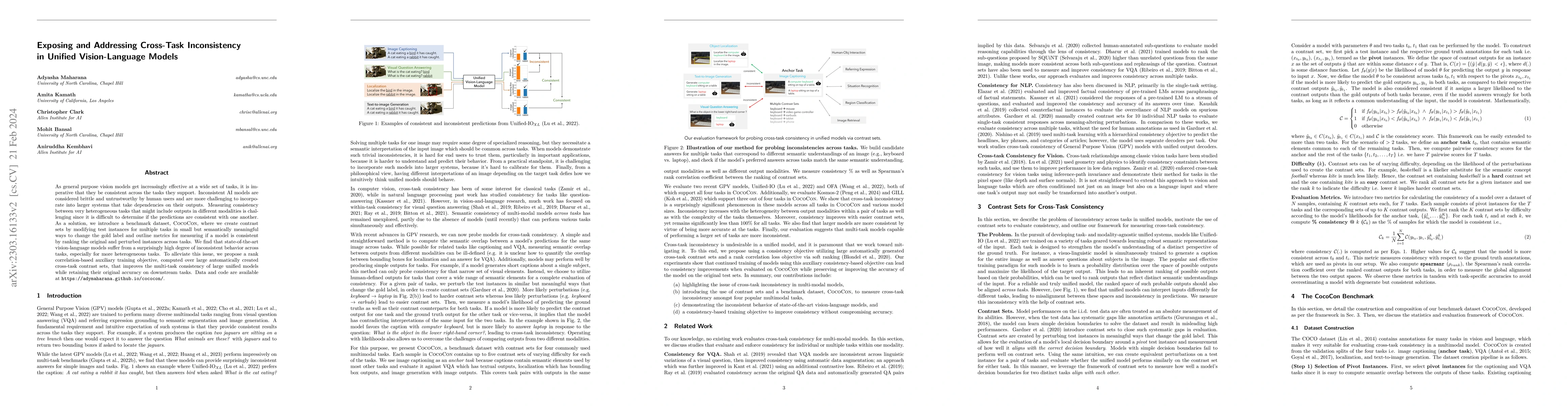 Thumbnail for Exposing and Addressing Cross-Task Inconsistency in Unified
  Vision-Language Models