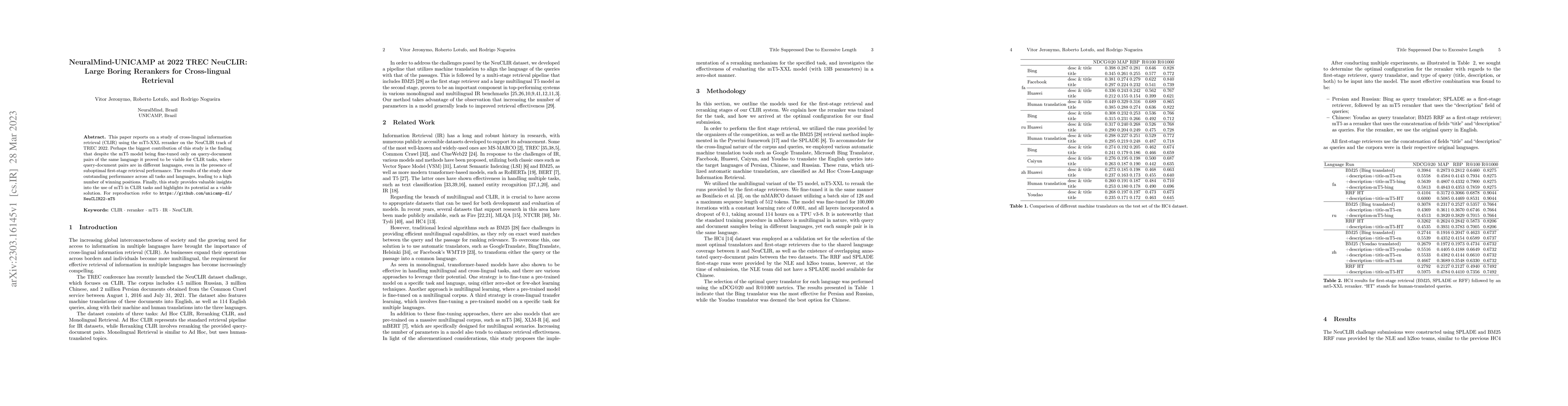Thumbnail for NeuralMind-UNICAMP at 2022 TREC NeuCLIR: Large Boring Rerankers for
  Cross-lingual Retrieval