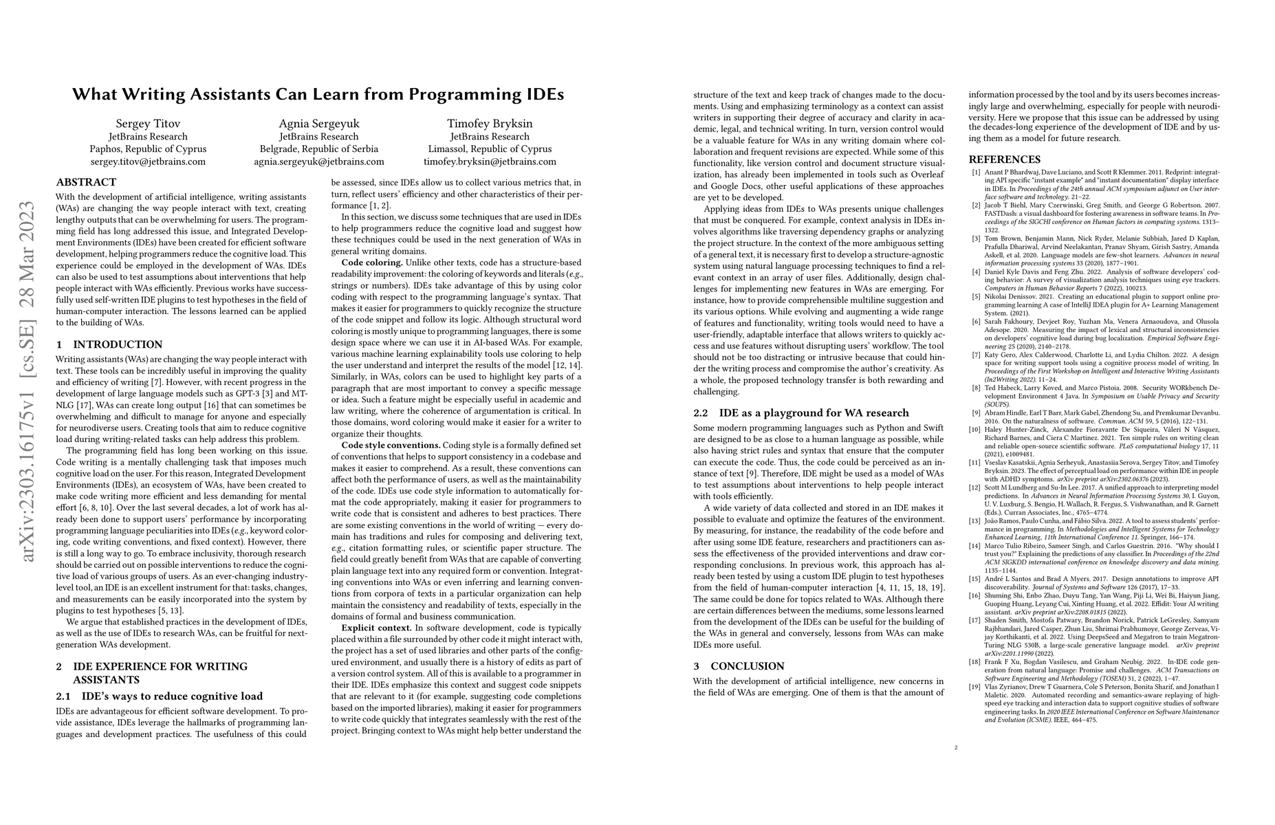 Thumbnail for What Writing Assistants Can Learn from Programming IDEs