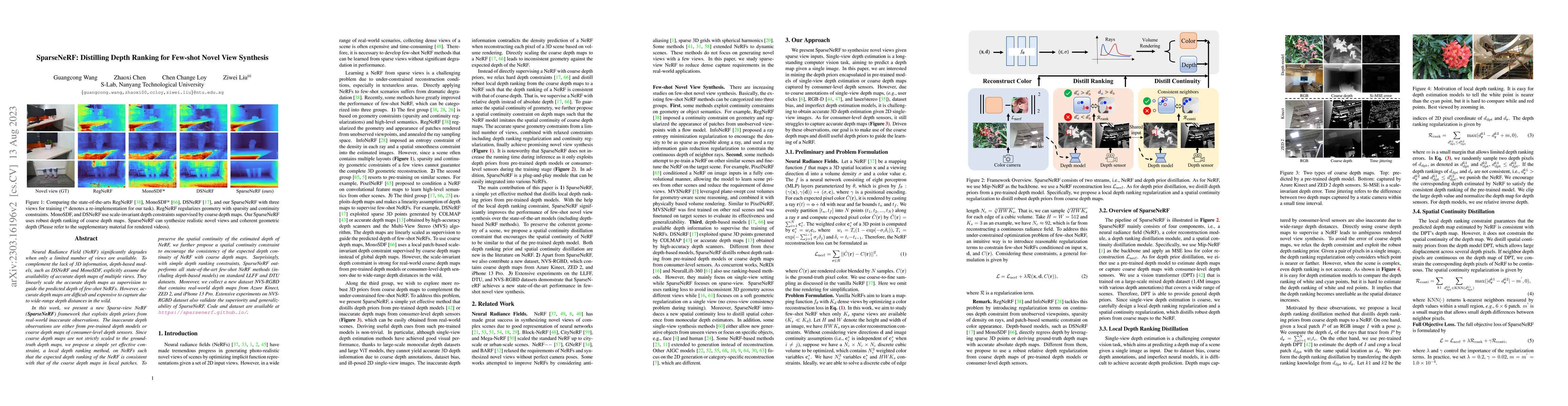 Thumbnail for SparseNeRF: Distilling Depth Ranking for Few-shot Novel View Synthesis