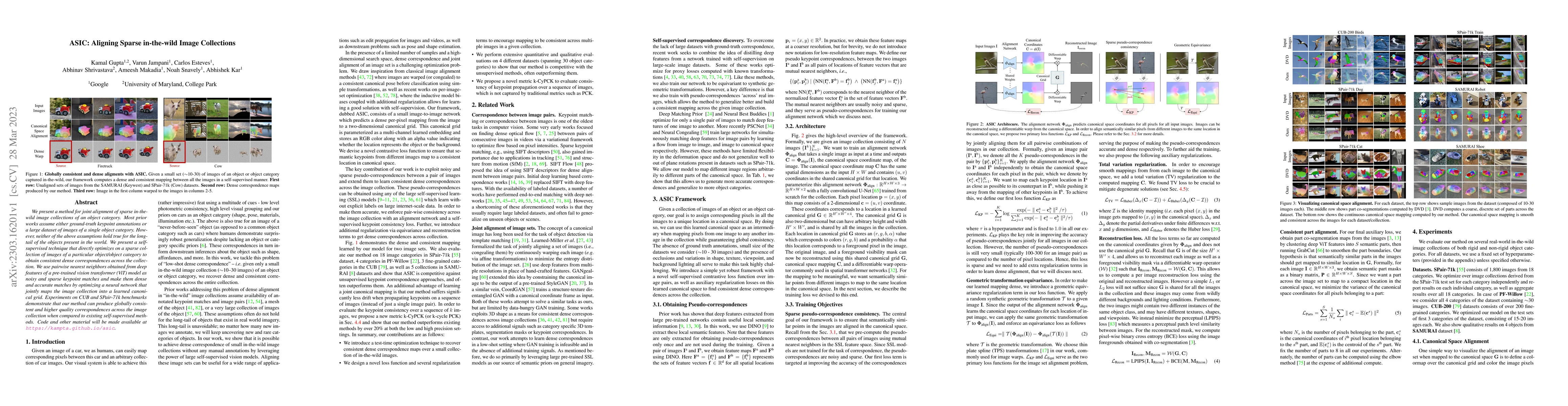 Thumbnail for ASIC: Aligning Sparse in-the-wild Image Collections