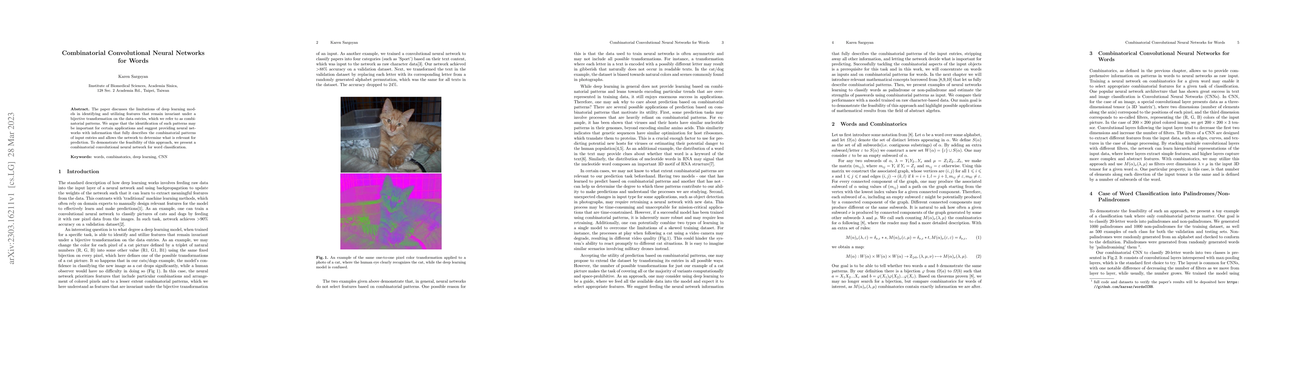 Thumbnail for Combinatorial Convolutional Neural Networks for Words