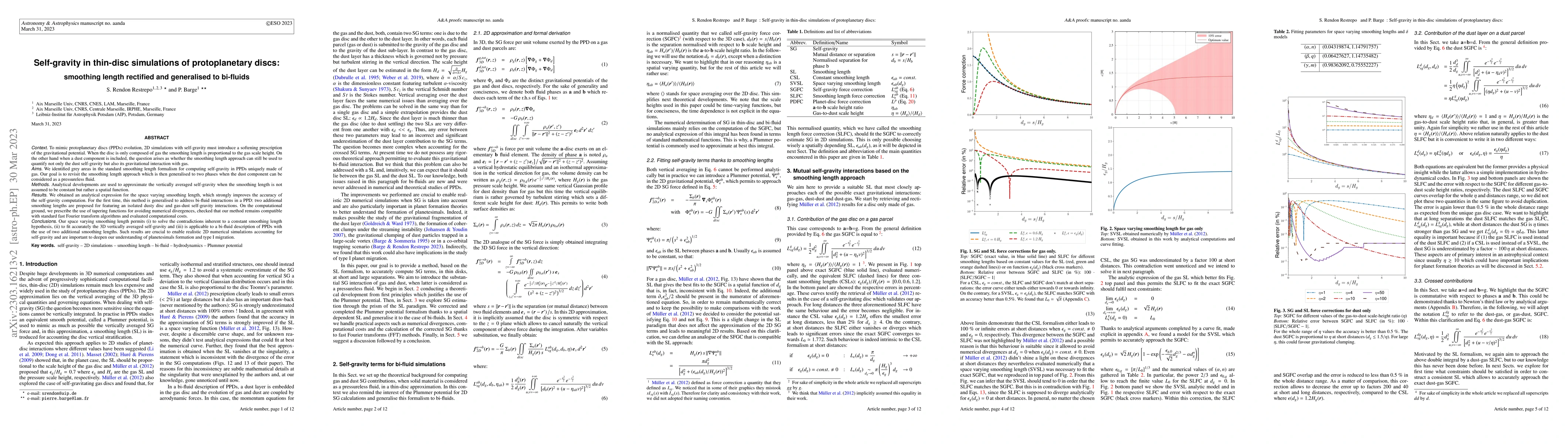 Thumbnail for Self-gravity in thin-disc simulations of protoplanetary discs: smoothing
  length rectified and generalised to bi-fluids