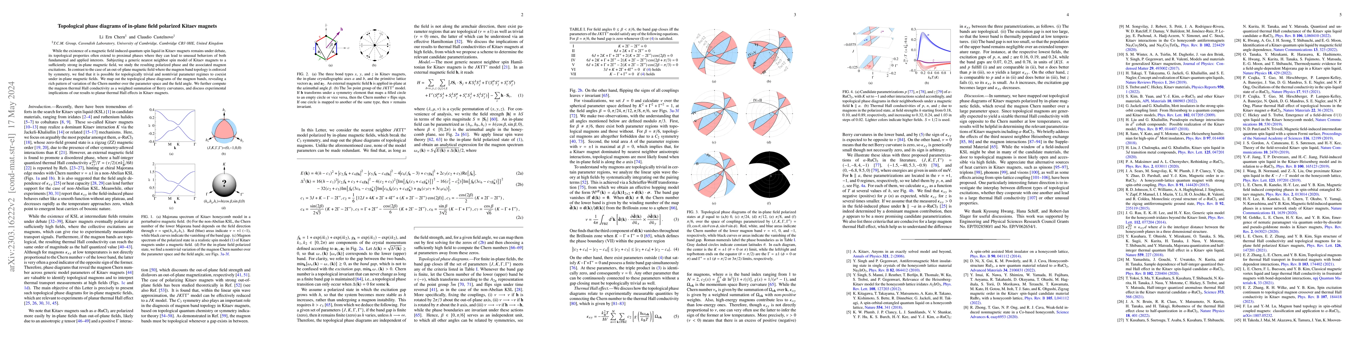 Thumbnail for Topological phase diagrams of in-plane field polarized Kitaev magnets