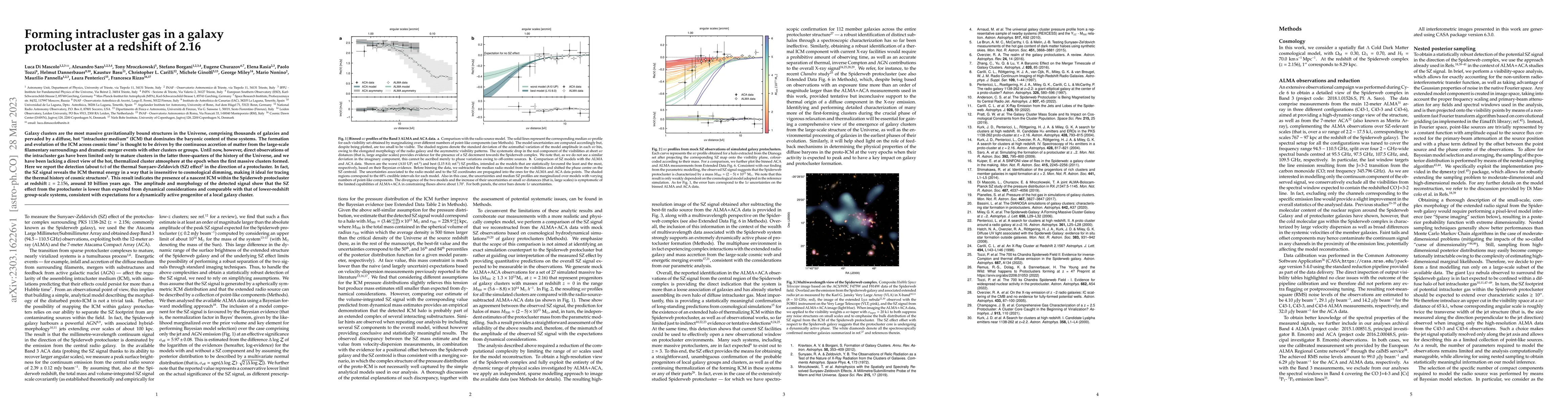 Thumbnail for Forming intracluster gas in a galaxy protocluster at a redshift of 2.16