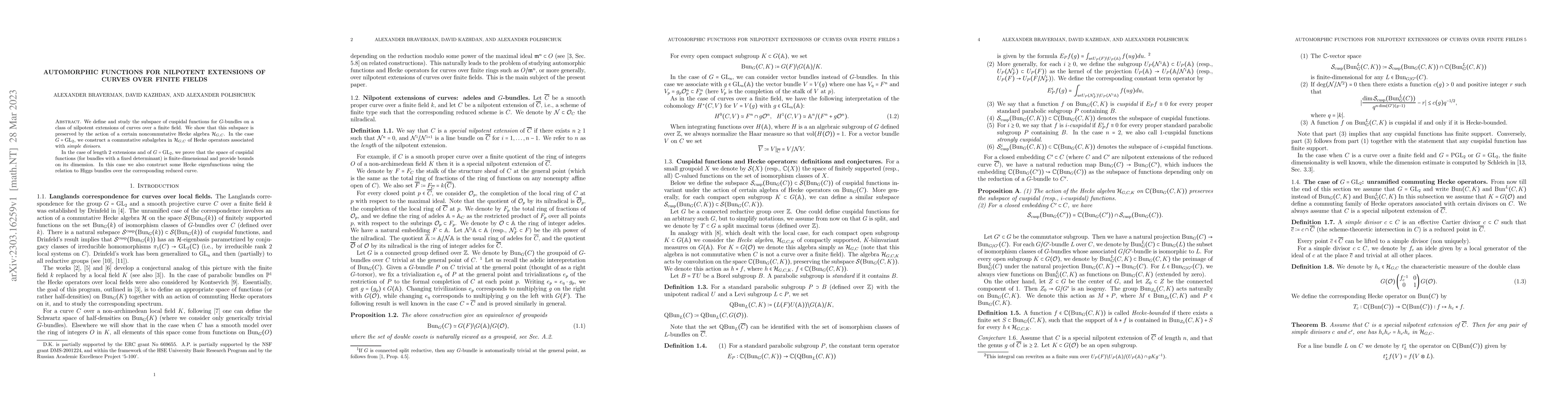 Thumbnail for Automorphic functions for nilpotent extensions of curves over finite
  fields