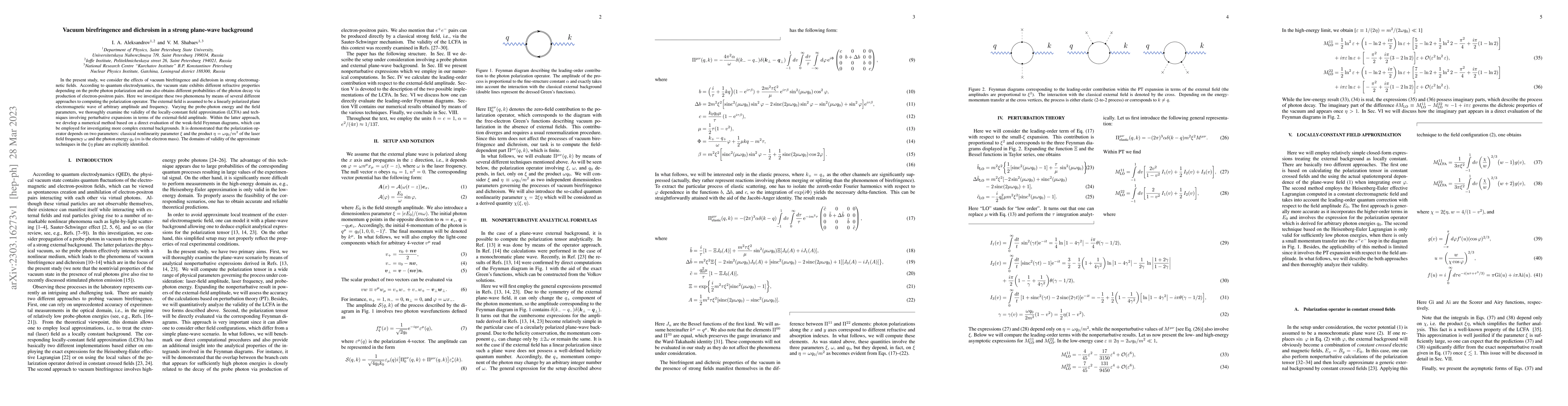 Thumbnail for Vacuum birefringence and dichroism in a strong plane-wave background