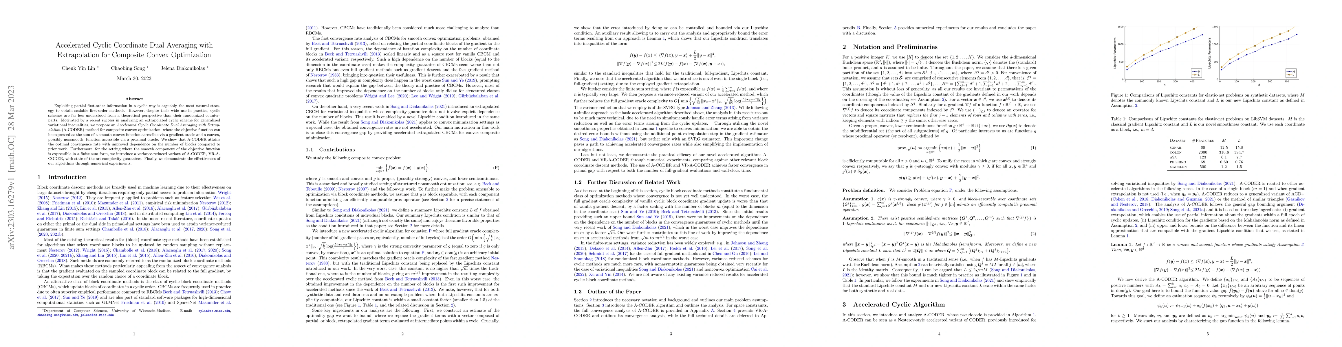 Thumbnail for Accelerated Cyclic Coordinate Dual Averaging with Extrapolation for
  Composite Convex Optimization