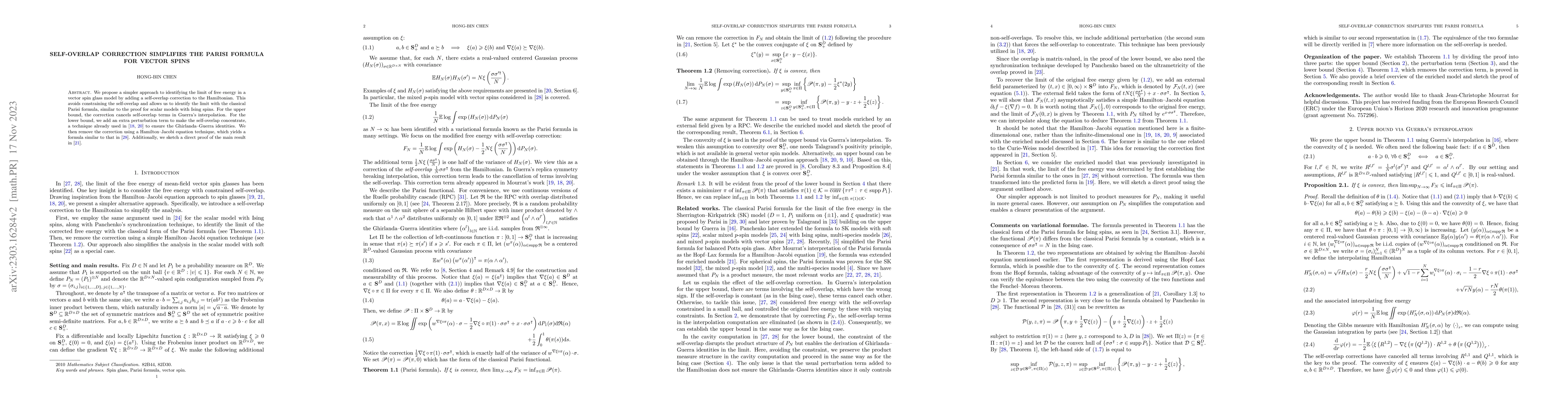 Thumbnail for Self-overlap correction simplifies the Parisi formula for vector spins
