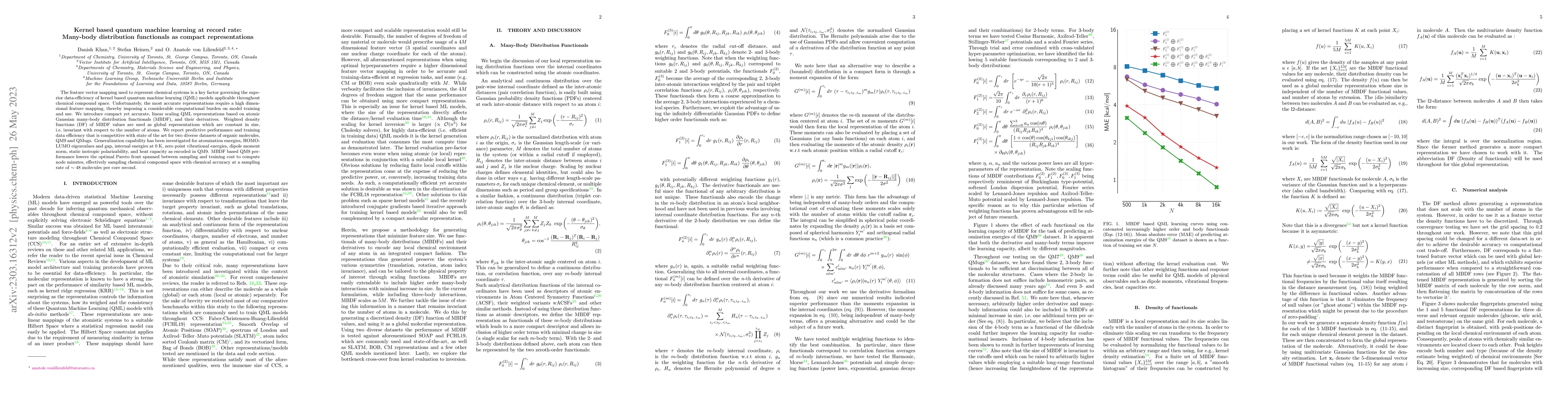 Thumbnail for Kernel based quantum machine learning at record rate : Many-body
  distribution functionals as compact representations