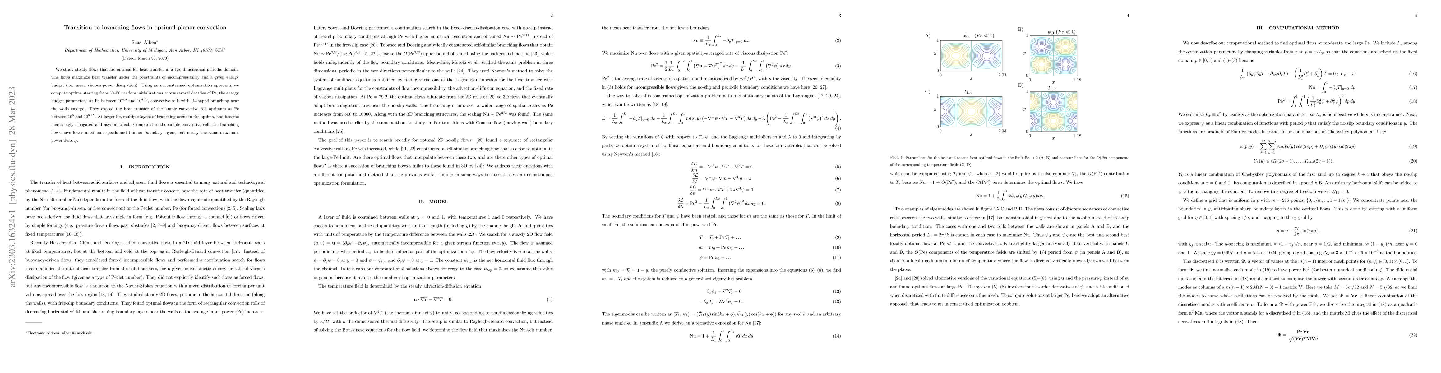Thumbnail for Transition to branching flows in optimal planar convection