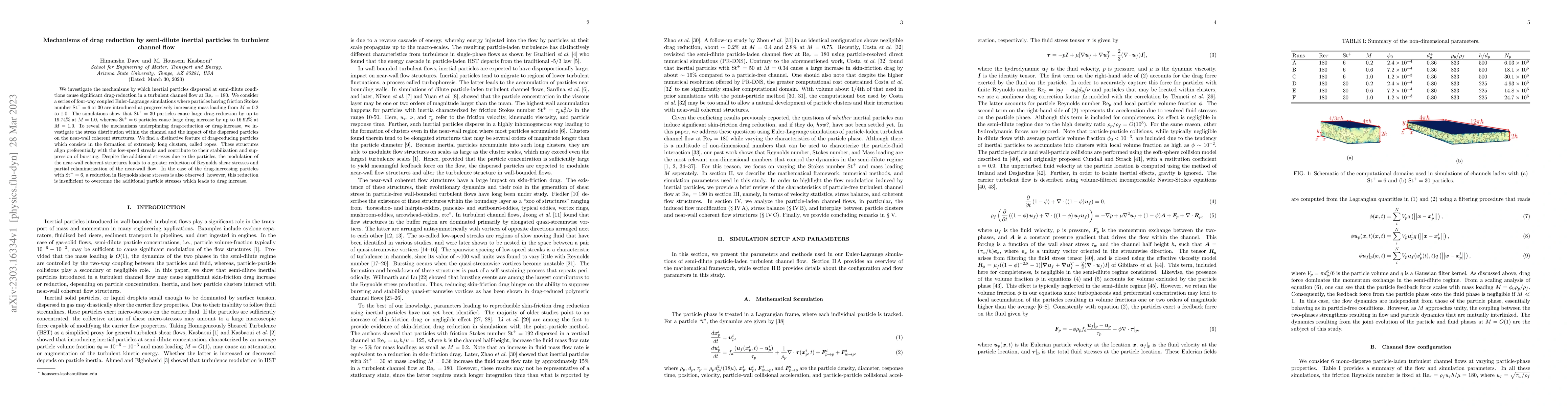 Thumbnail for Mechanisms of drag reduction by semi-dilute inertial particles in
  turbulent channel flow