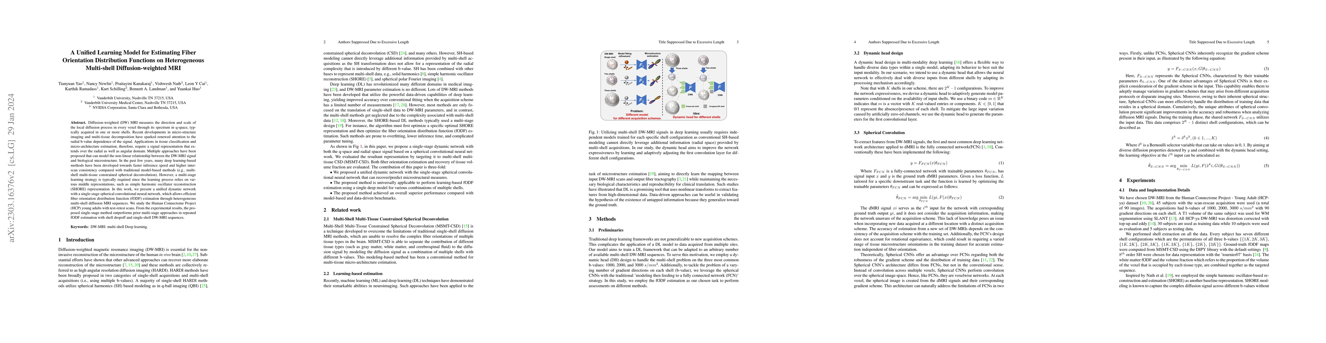 Thumbnail for A Unified Learning Model for Estimating Fiber Orientation Distribution
  Functions on Heterogeneous Multi-shell Diffusion-weighted MRI