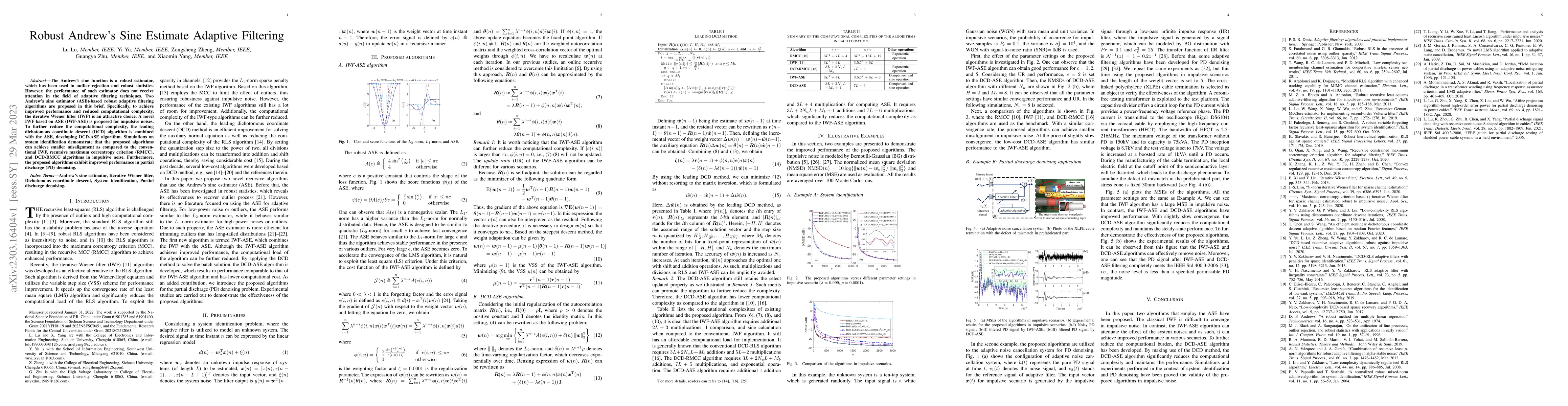 Thumbnail for Robust Andrew's sine estimate adaptive filtering