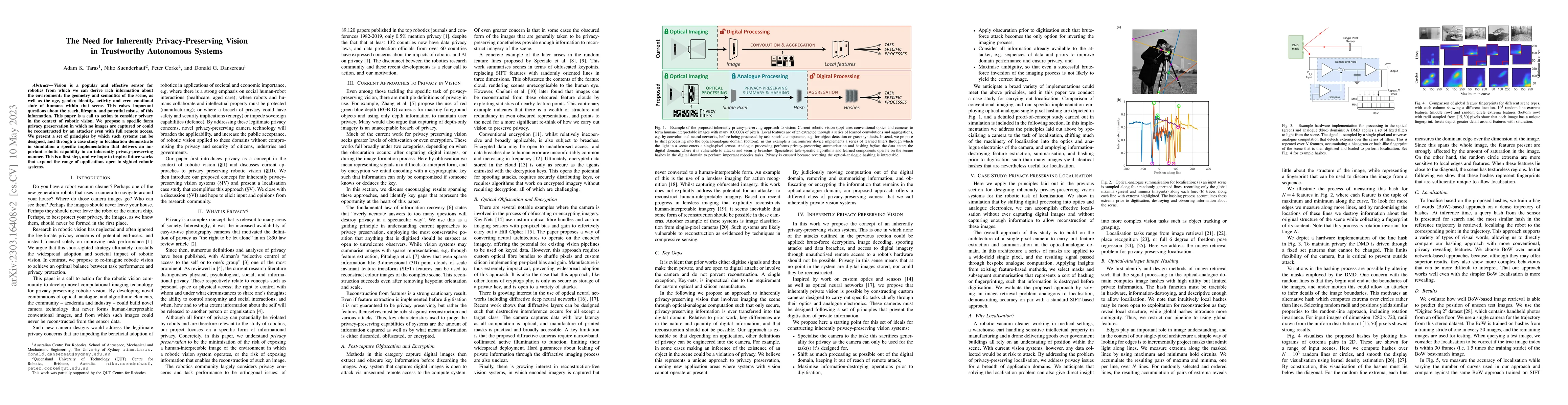 Thumbnail for The Need for Inherently Privacy-Preserving Vision in Trustworthy
  Autonomous Systems