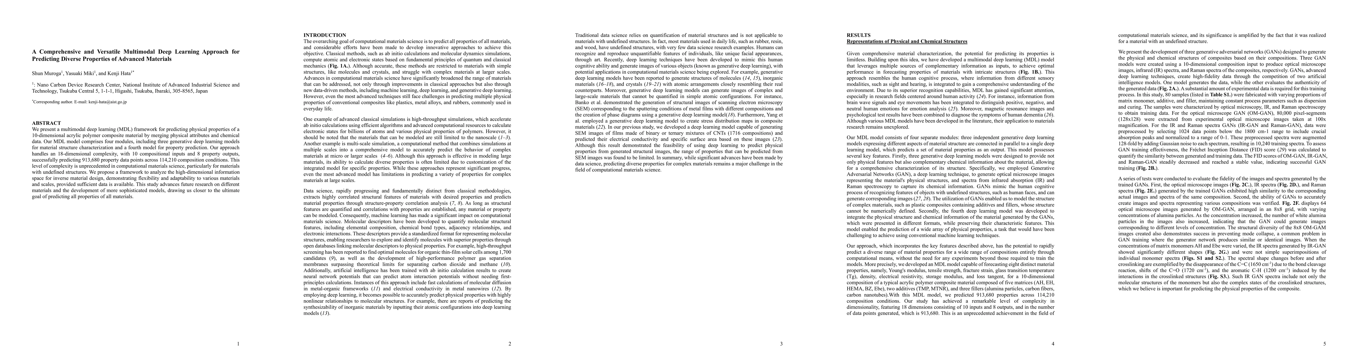 Thumbnail for A Comprehensive and Versatile Multimodal Deep Learning Approach for
  Predicting Diverse Properties of Advanced Materials