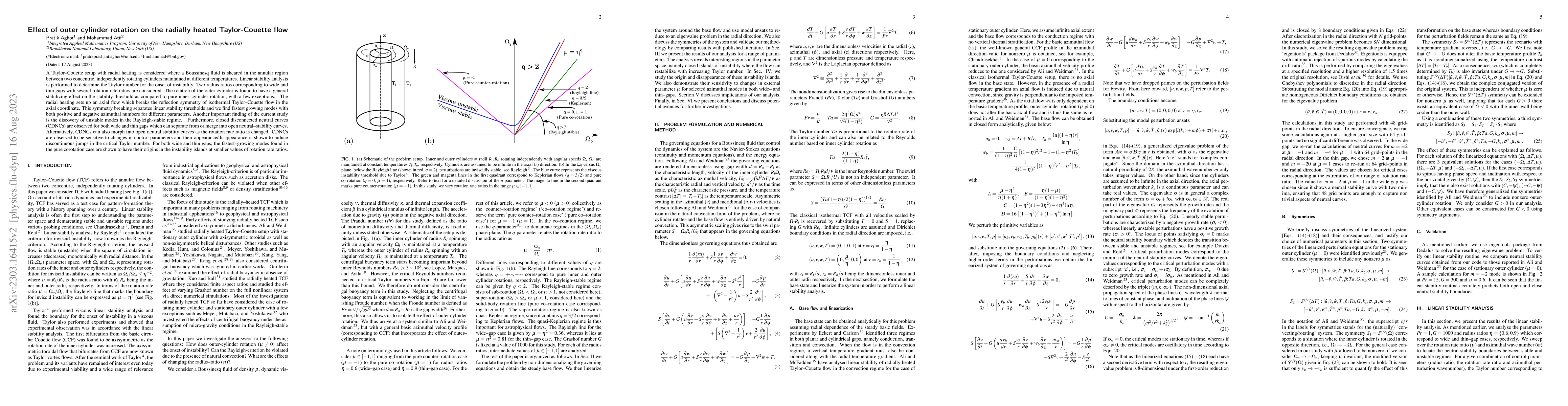 Thumbnail for Effect of outer cylinder rotation on the radially heated Taylor-Couette
  flow