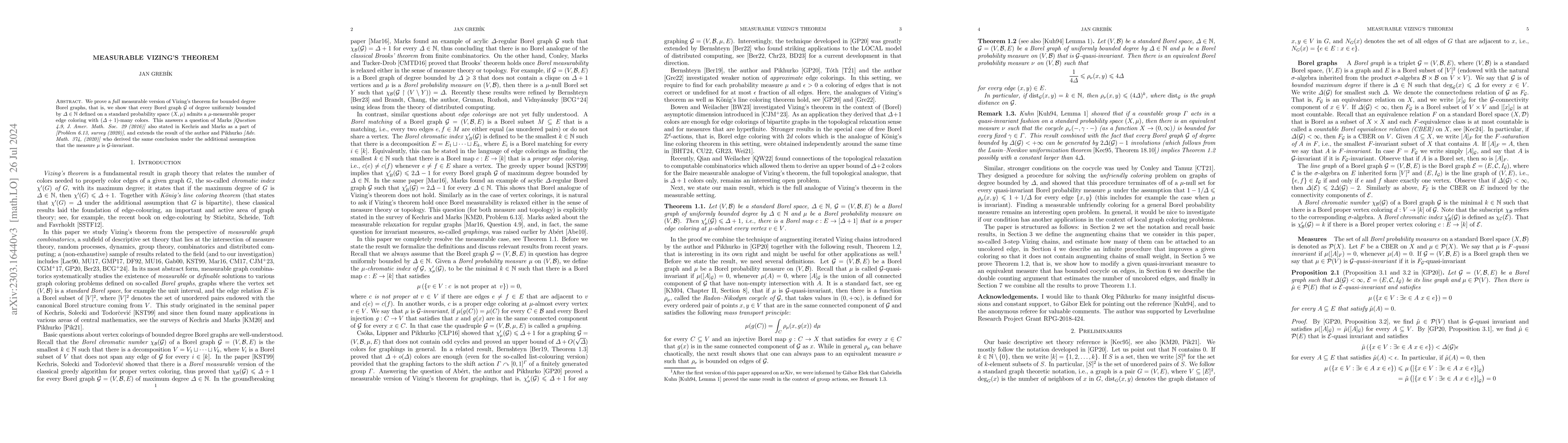 Thumbnail for Measurable Vizing's theorem