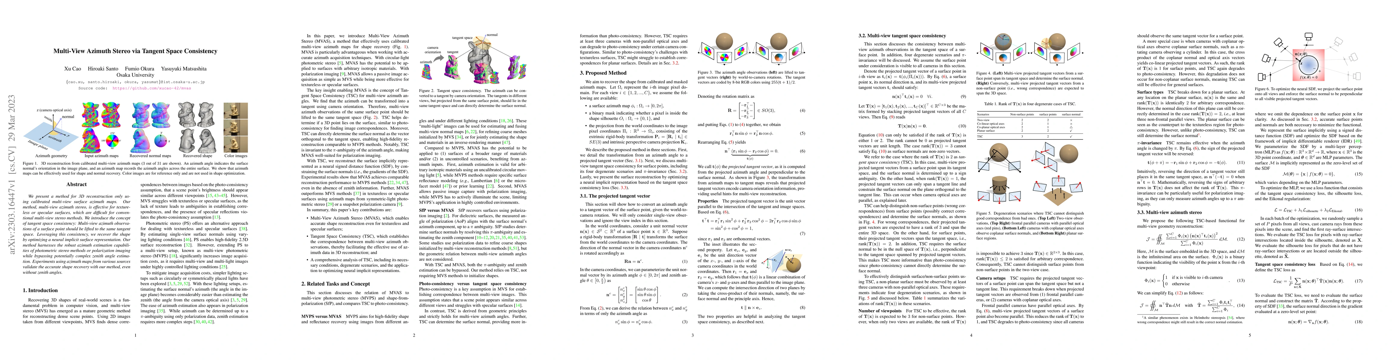 Thumbnail for Multi-View Azimuth Stereo via Tangent Space Consistency