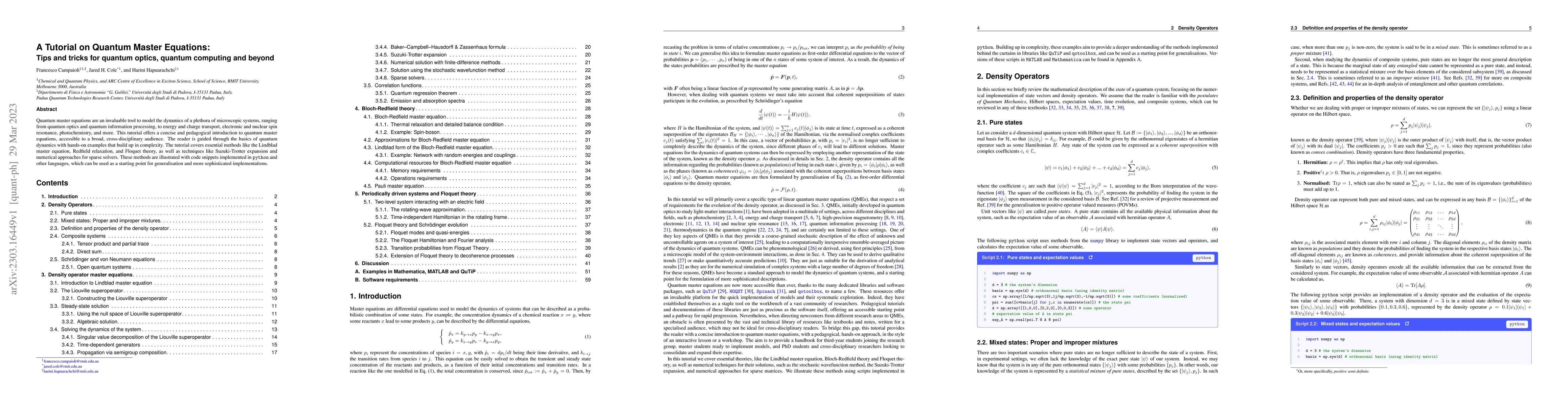 Thumbnail for A Tutorial on Quantum Master Equations: Tips and tricks for quantum
  optics, quantum computing and beyond