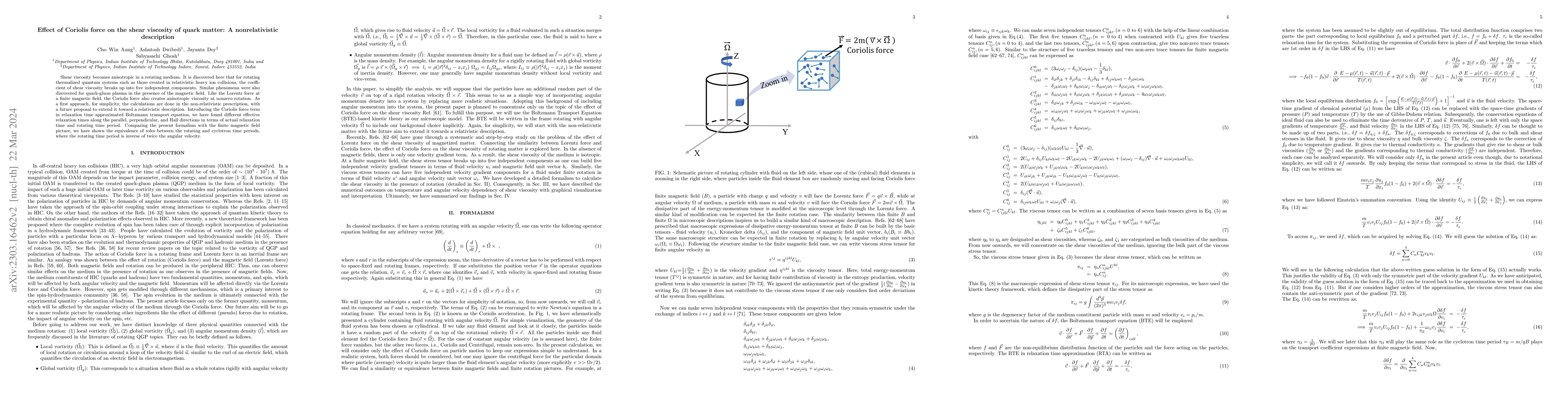 Thumbnail for Effect of Coriolis force on the shear viscosity of quark matter: A
  nonrelativistic description