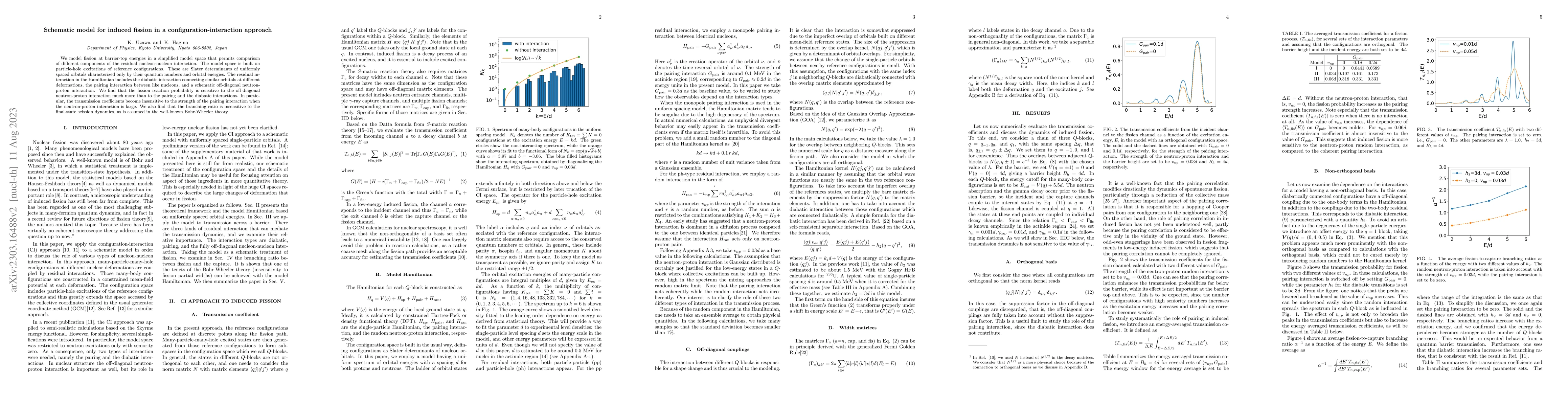 Thumbnail for Schematic model for induced fission in a configuration-interaction
  approach