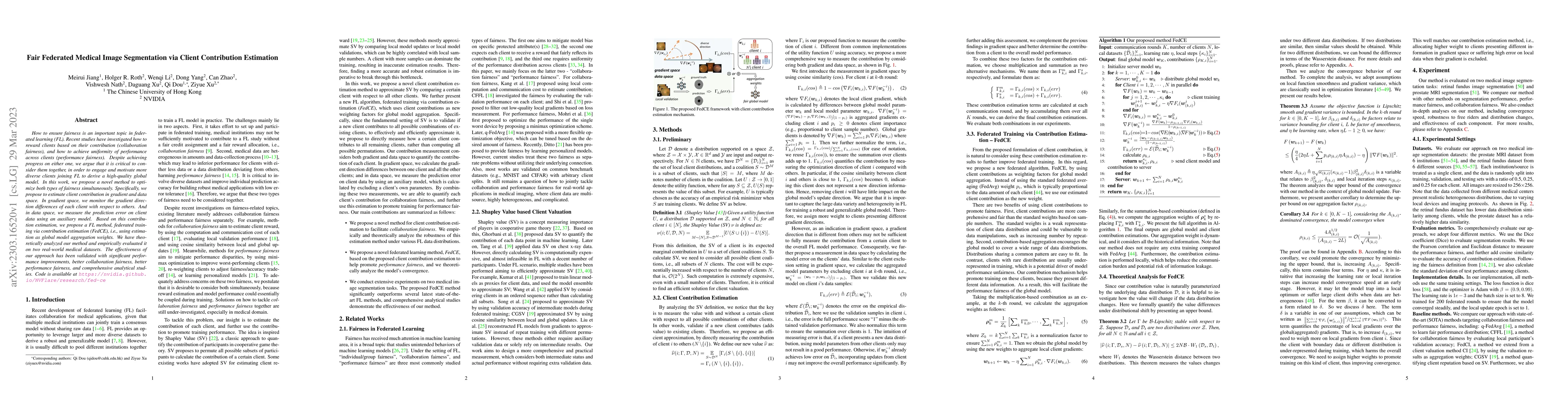 Thumbnail for Fair Federated Medical Image Segmentation via Client Contribution
  Estimation
