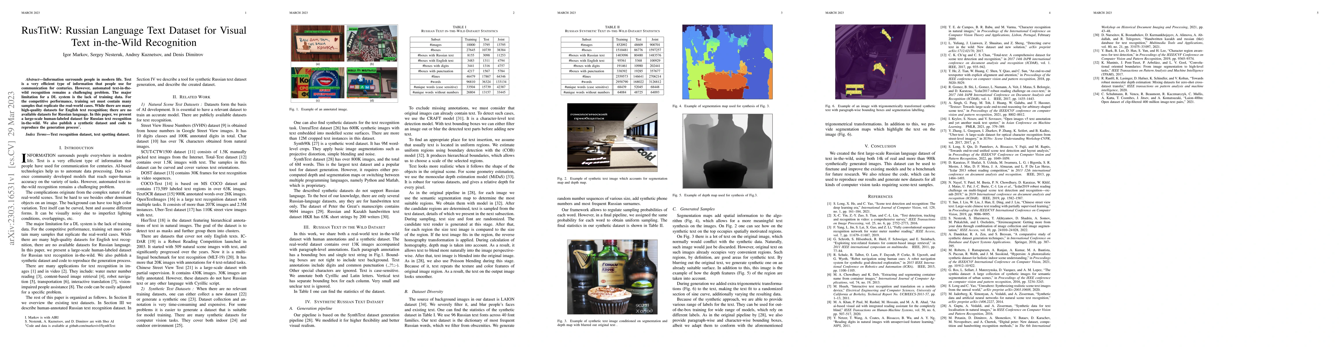 Thumbnail for RusTitW: Russian Language Text Dataset for Visual Text in-the-Wild
  Recognition