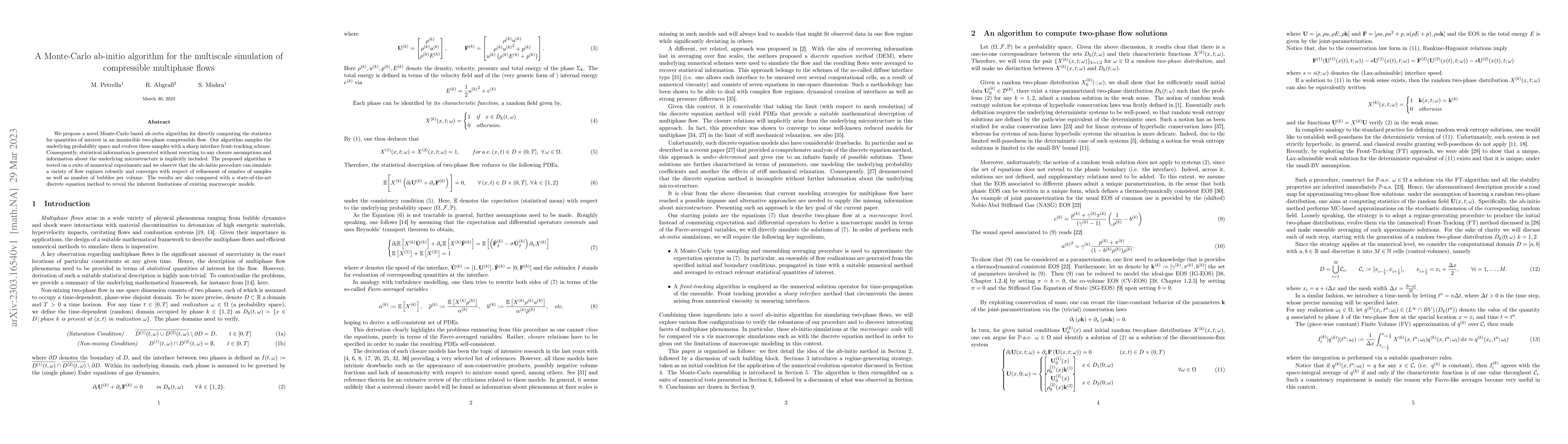 Thumbnail for A Monte-Carlo ab-initio algorithm for the multiscale simulation of
  compressible multiphase flows