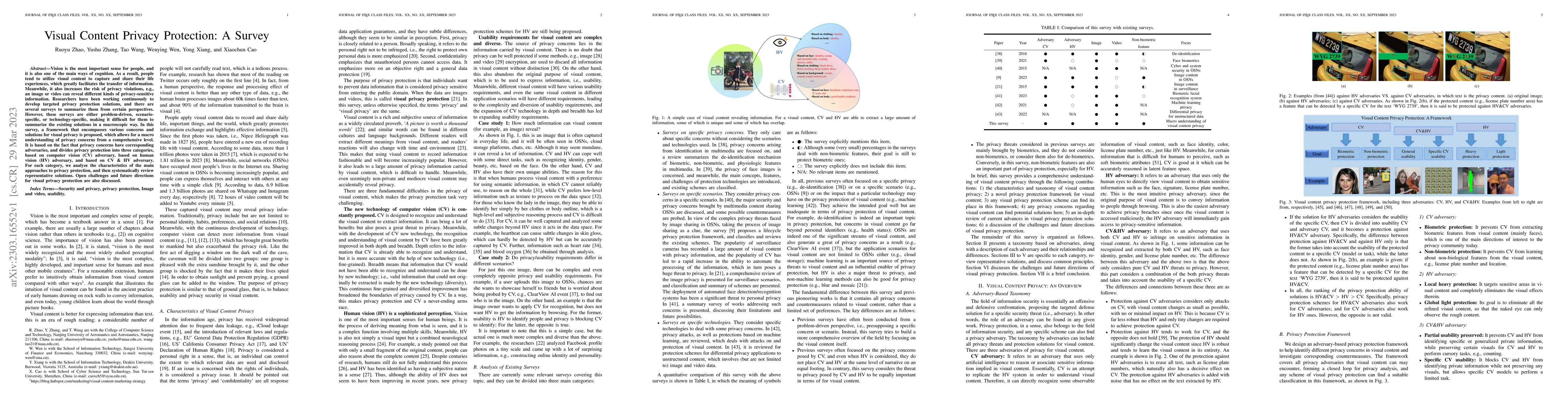 Thumbnail for Visual Content Privacy Protection: A Survey