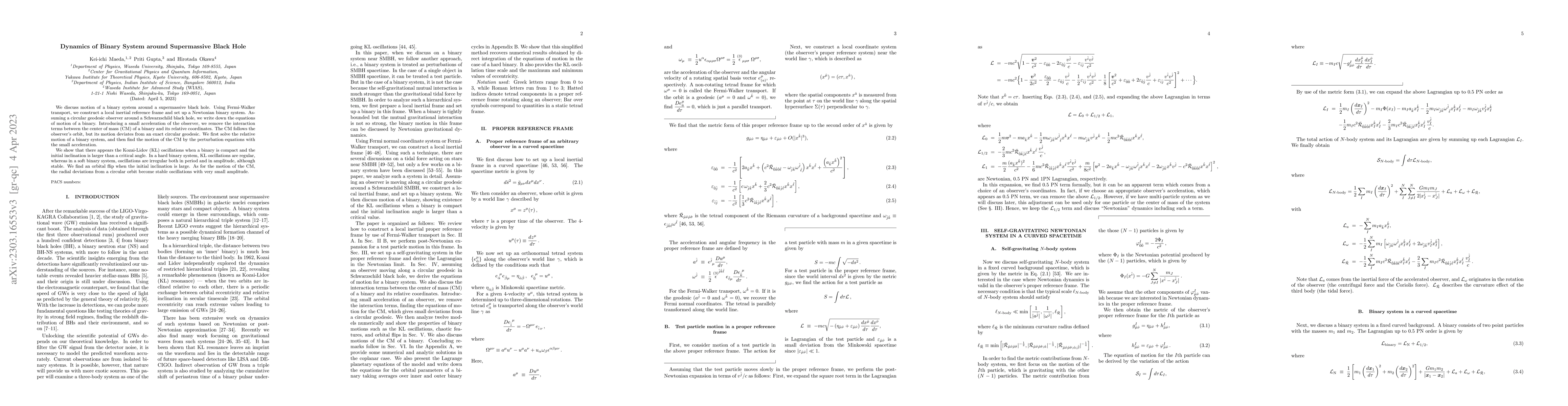 Thumbnail for Dynamics of Binary System around Supermassive Black Hole