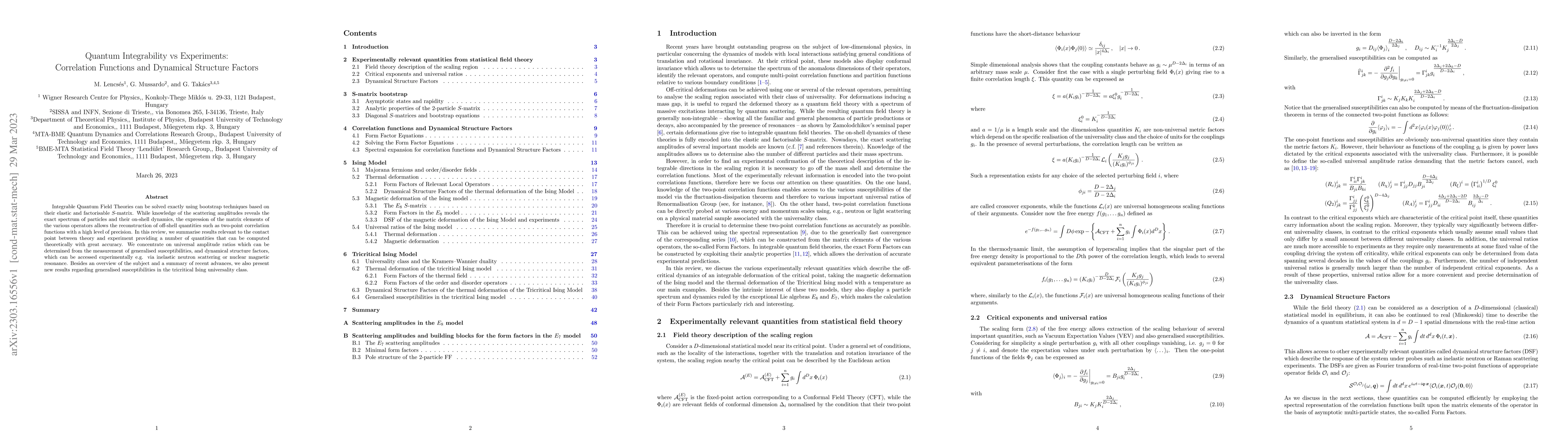 Thumbnail for Quantum Integrability vs Experiments: Correlation Functions and
  Dynamical Structure Factors
